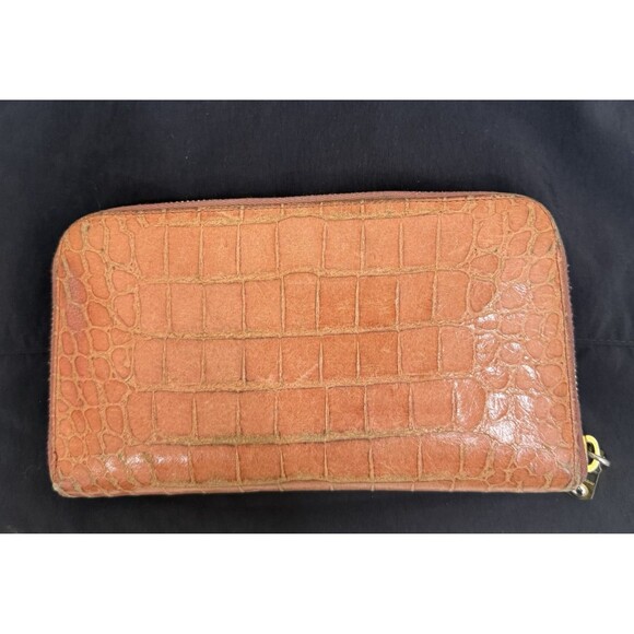 Auth MIU MIU Wallet Crocodile Embossed Leather Long Wallet Womens - Picture 2 of 9